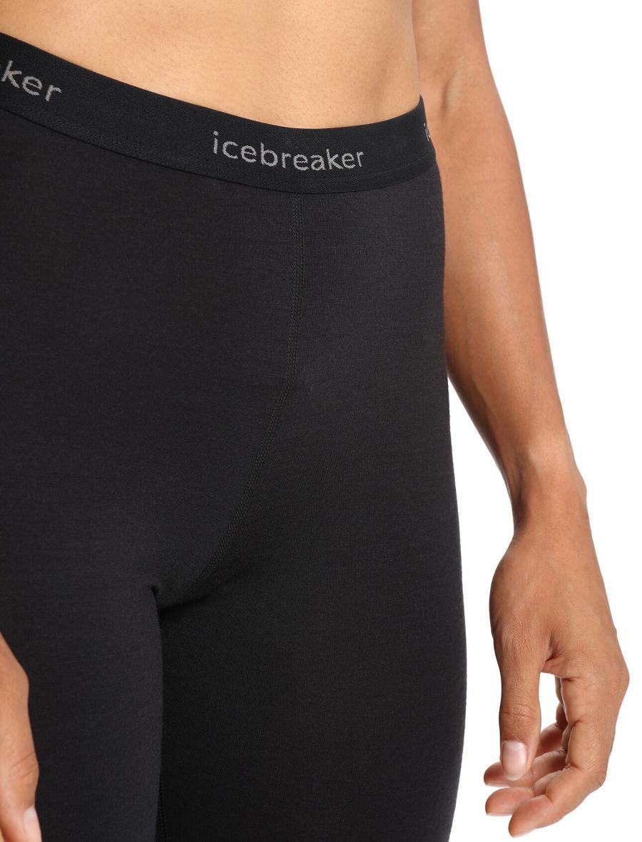 Black Women's Icebreaker BodyfitZone™ Merino 200 Zone Thermal Leggings | USA 1540PJJQ